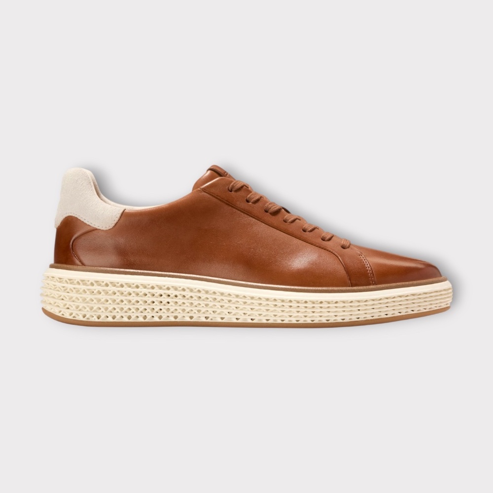 Mens Cole Haan GrandPro Court Skyweave Sneaker in British Tan. C42302